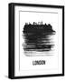 London Skyline Brush Stroke - Black-NaxArt-Framed Art Print