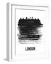 London Skyline Brush Stroke - Black-NaxArt-Framed Art Print