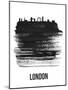 London Skyline Brush Stroke - Black-NaxArt-Mounted Art Print