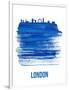 London Skyline Brush Stroke - Blue-NaxArt-Framed Art Print
