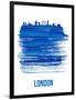 London Skyline Brush Stroke - Blue-NaxArt-Framed Art Print