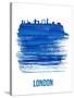 London Skyline Brush Stroke - Blue-NaxArt-Stretched Canvas