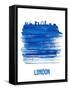 London Skyline Brush Stroke - Blue-NaxArt-Framed Stretched Canvas