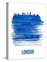 London Skyline Brush Stroke - Blue-NaxArt-Stretched Canvas