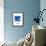 London Skyline Brush Stroke - Blue-NaxArt-Framed Art Print displayed on a wall