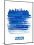 London Skyline Brush Stroke - Blue-NaxArt-Mounted Art Print