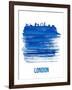 London Skyline Brush Stroke - Blue-NaxArt-Framed Art Print