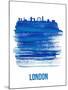 London Skyline Brush Stroke - Blue-NaxArt-Mounted Art Print