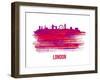 London Skyline Brush Stroke - Red-NaxArt-Framed Art Print