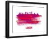 London Skyline Brush Stroke - Red-NaxArt-Framed Art Print