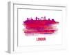 London Skyline Brush Stroke - Red-NaxArt-Framed Art Print