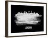 London Skyline Brush Stroke - White-NaxArt-Framed Art Print