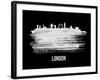 London Skyline Brush Stroke - White-NaxArt-Framed Art Print