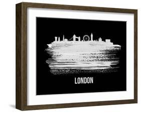 London Skyline Brush Stroke - White-NaxArt-Framed Art Print