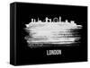 London Skyline Brush Stroke - White-NaxArt-Framed Stretched Canvas