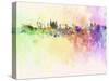 London Skyline in Watercolor Background-paulrommer-Stretched Canvas