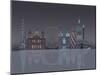 London Skyline Night Reflections-Fab Funky-Mounted Art Print