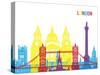 London Skyline Pop-paulrommer-Stretched Canvas