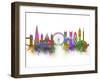 London Skyline Rainbow Bright-Fab Funky-Framed Art Print