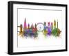 London Skyline Rainbow Bright-Fab Funky-Framed Art Print