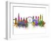 London Skyline Rainbow Bright-Fab Funky-Framed Art Print