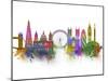 London Skyline Rainbow Bright-Fab Funky-Mounted Art Print