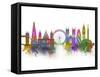 London Skyline Rainbow Bright-Fab Funky-Framed Stretched Canvas