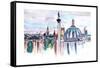 London Skyline with Big Ben and Nelson Column-Markus Bleichner-Framed Stretched Canvas