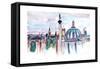 London Skyline with Big Ben and Nelson Column-Markus Bleichner-Framed Stretched Canvas