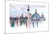 London Skyline with Big Ben and Nelson Column-Markus Bleichner-Mounted Art Print