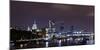 London, Skyline with St Paul's Cathedral, the Thames, at Night, London, England, Uk-Axel Schmies-Mounted Photographic Print