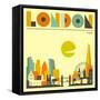 London Skyline-Jazzberry Blue-Framed Stretched Canvas