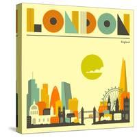 London Skyline-Jazzberry Blue-Stretched Canvas