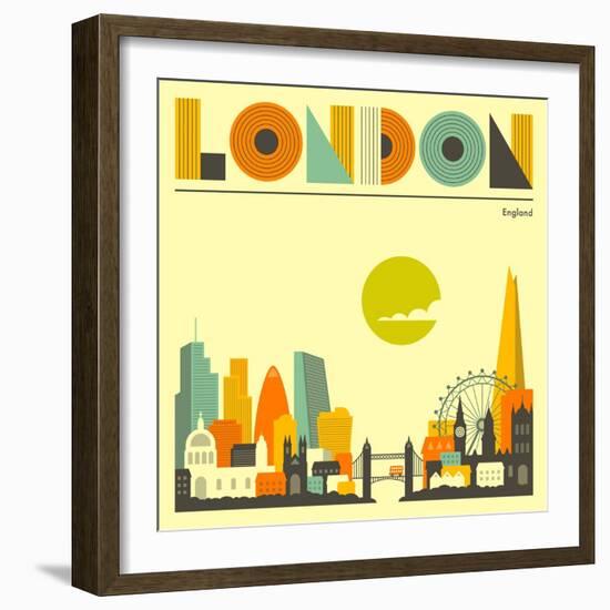 London Skyline-Jazzberry Blue-Framed Art Print