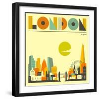 London Skyline-Jazzberry Blue-Framed Art Print