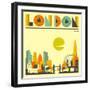 London Skyline-Jazzberry Blue-Framed Art Print