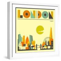 London Skyline-Jazzberry Blue-Framed Art Print