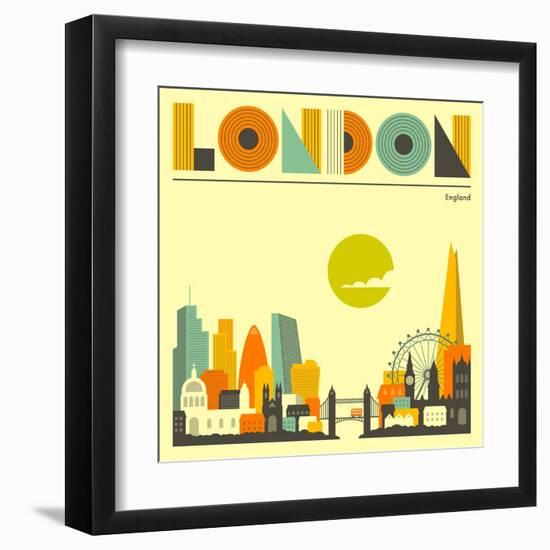 London Skyline-Jazzberry Blue-Framed Art Print