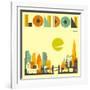 London Skyline-Jazzberry Blue-Framed Art Print