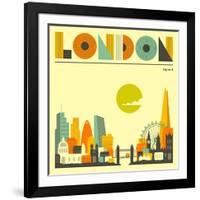 London Skyline-Jazzberry Blue-Framed Art Print