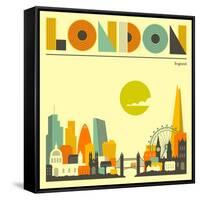 London Skyline-Jazzberry Blue-Framed Stretched Canvas