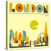 London Skyline-Jazzberry Blue-Stretched Canvas