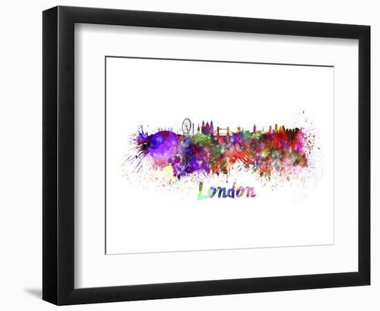 London Splatter Skyline-null-Framed Art Print