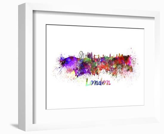 London Splatter Skyline-null-Framed Art Print