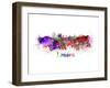 London Splatter Skyline-null-Framed Art Print