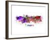 London Splatter Skyline-null-Framed Art Print