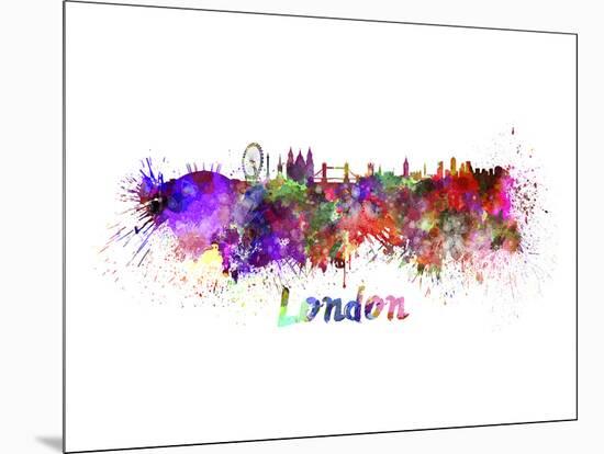 London Splatter Skyline-null-Mounted Art Print