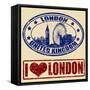 London Stamps-radubalint-Framed Stretched Canvas