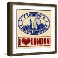 London Stamps-radubalint-Framed Art Print