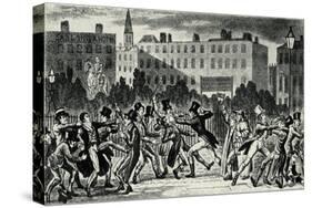 London Street Fight, early 19th century-George Cruikshank-Stretched Canvas